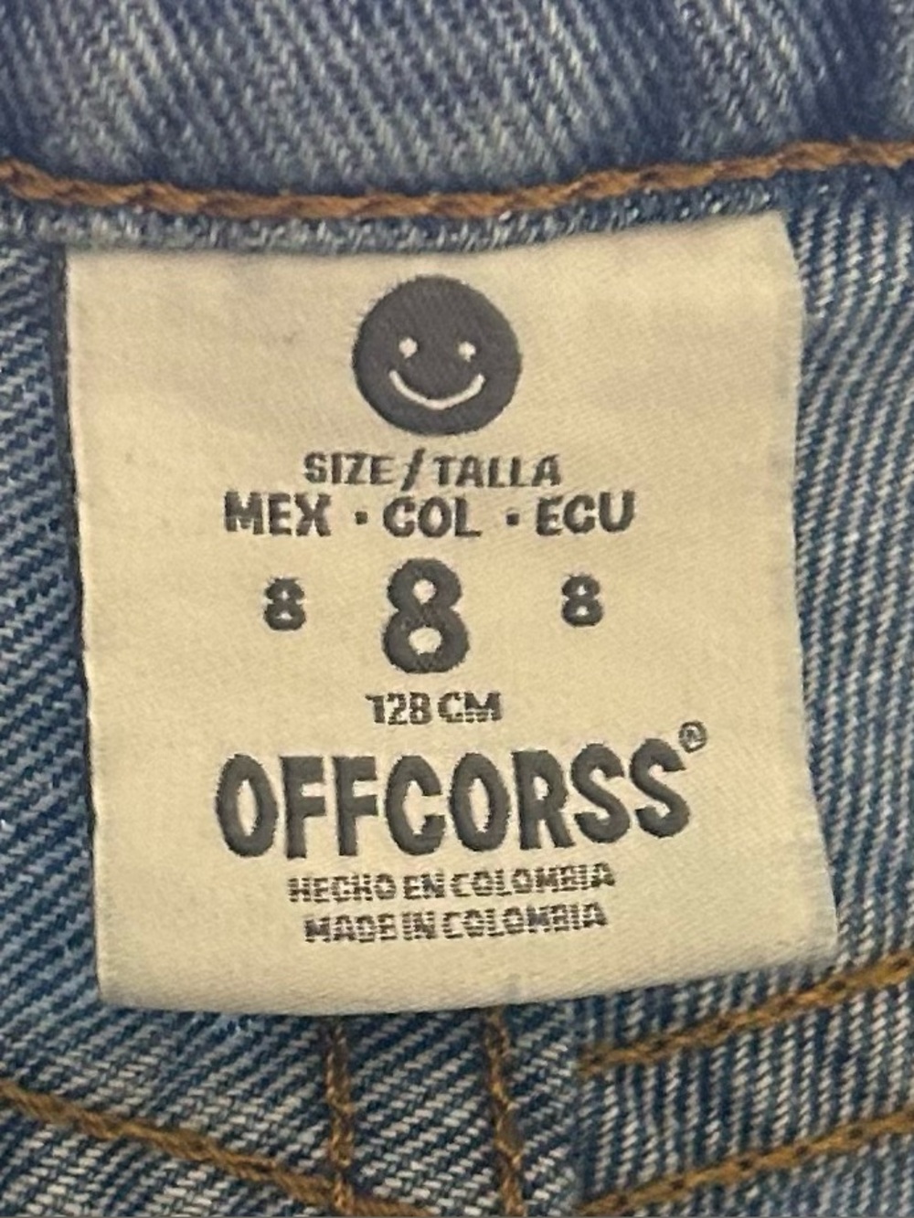 OFFCORSS Boyfriend Jeans Size 8 Girls Two-Tone Colorblock Denim - Picture 3 of 5